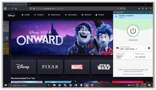 Disney plus in south africa with expressvpn