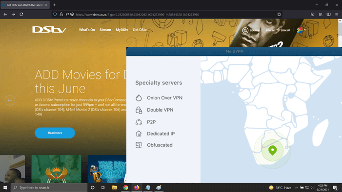 Dstv in uk with nordvpn