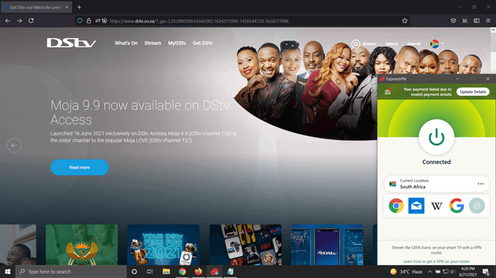 Dstv outside south africa