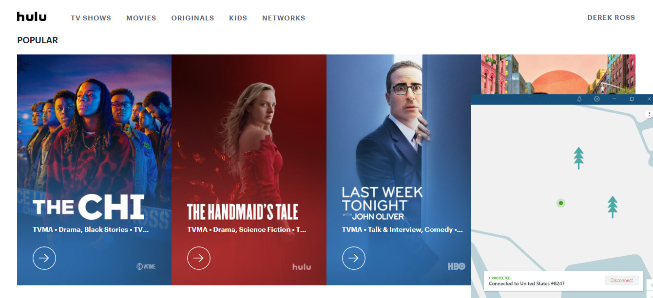 Hulu in Germany with NordVPN