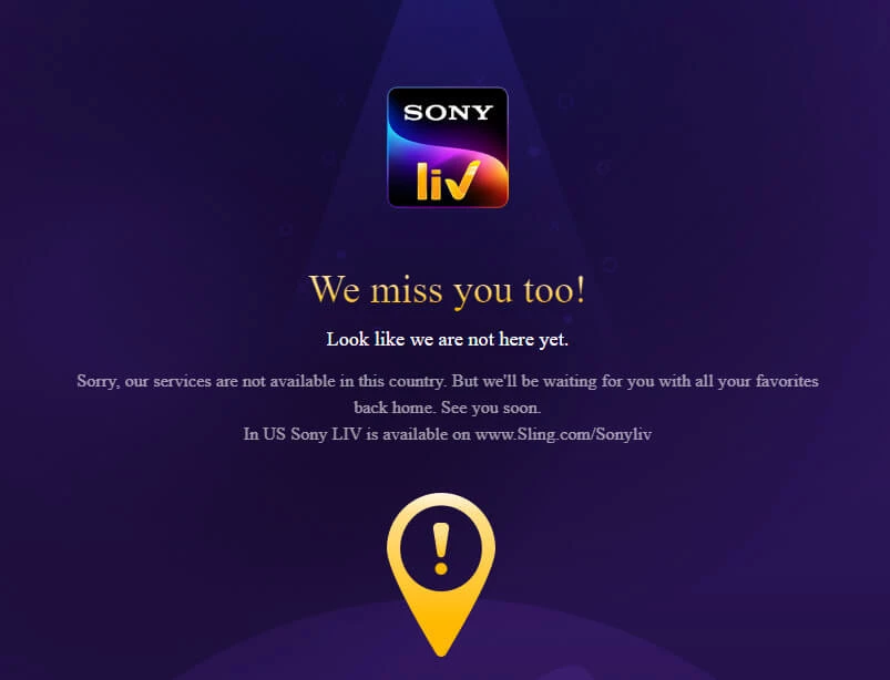 Sonyliv geo-restriction error