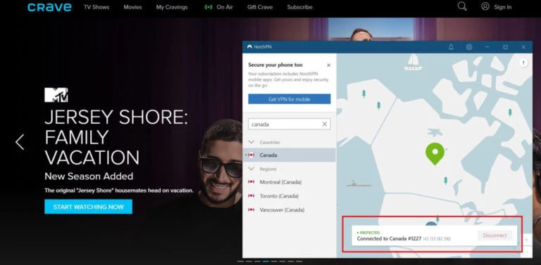 Crave tv outside canada with nordvpn