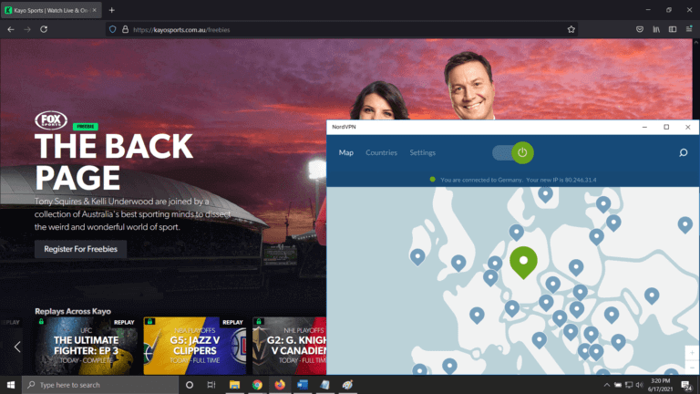Kayo Sports in UK with NordVPN