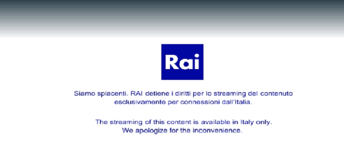 Rai TV in Canada Geo-Restriction Error