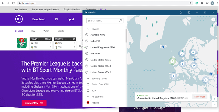 Bt sports in canada with nordvpn