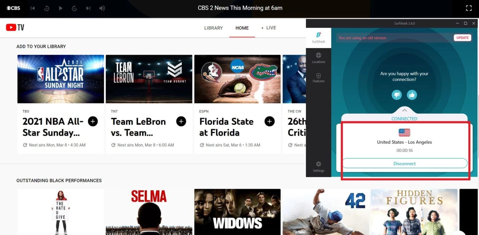 Youtube tv in uk with surfshark