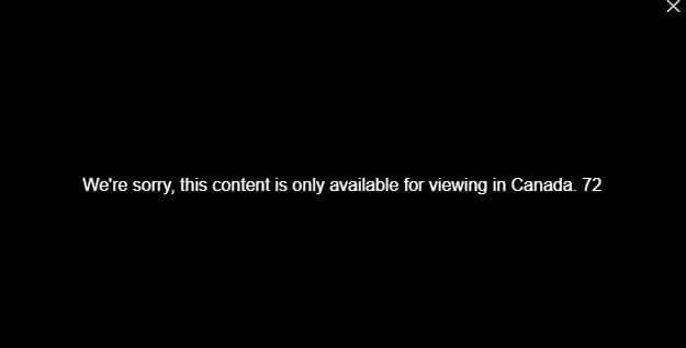Ctv geo-restricted error in australia