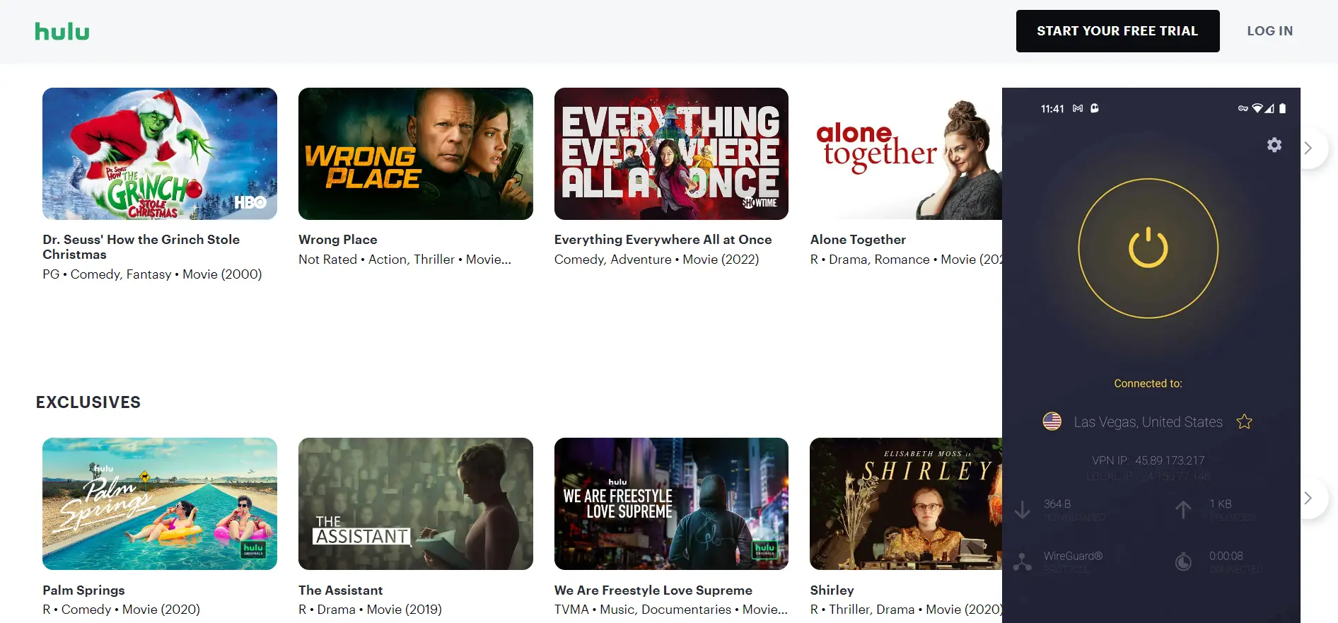 Hulu on lg smart tv with cyberghost