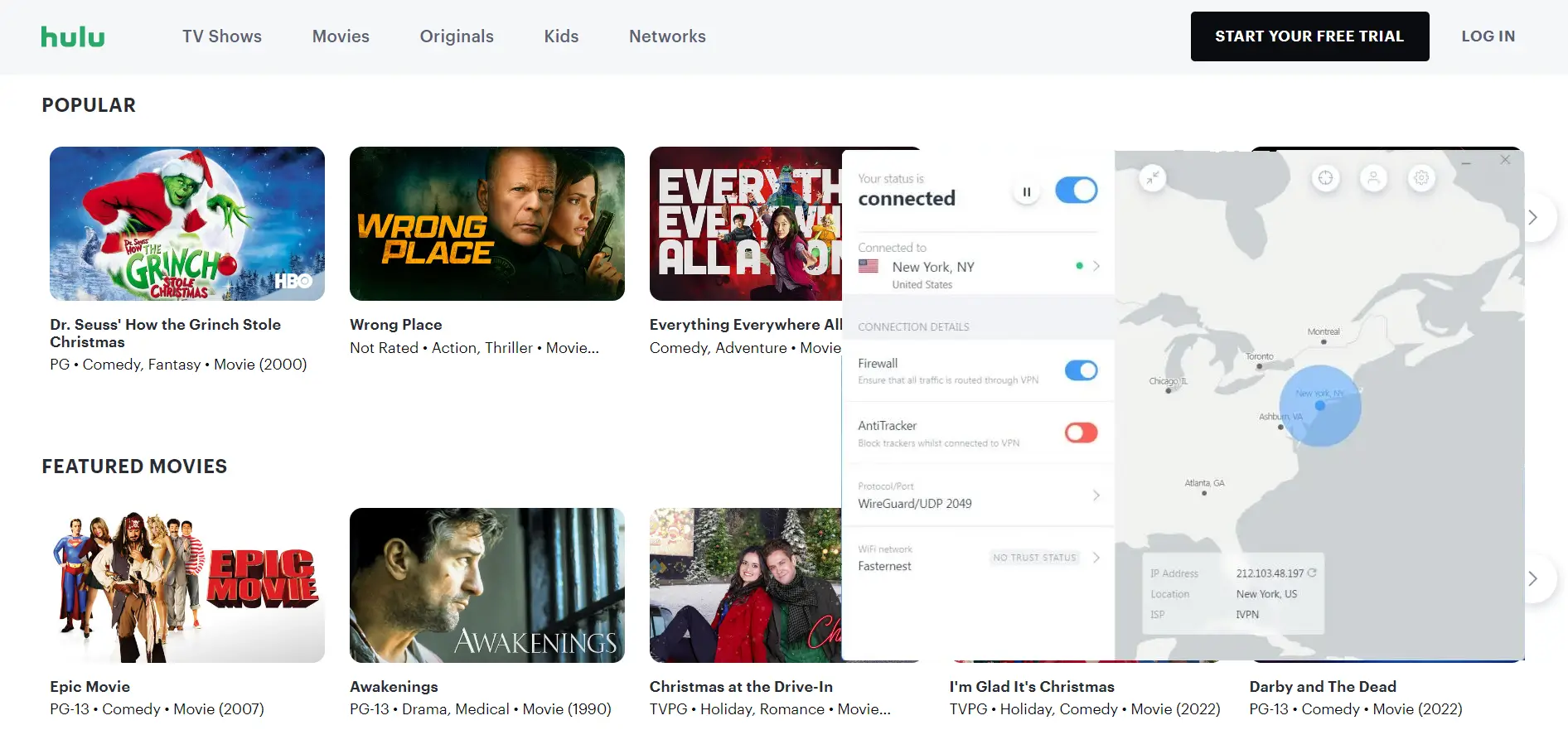 Hulu on lg smart tv with nordvpn
