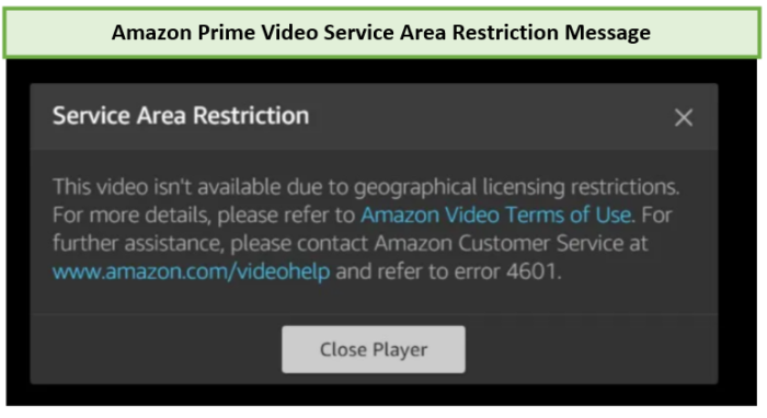 Amazon prime geo-restriction error