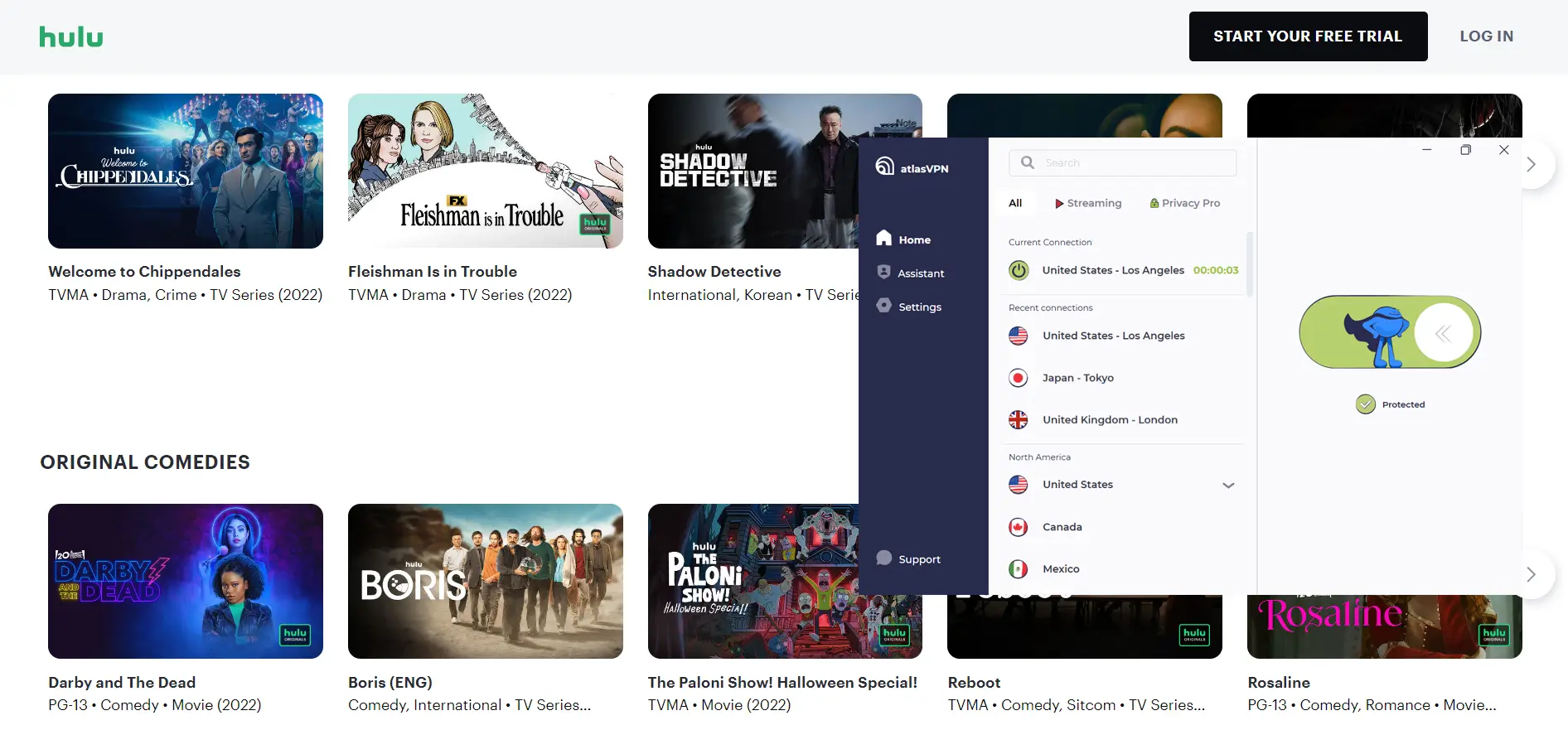 Hulu in russia with atlasvpn