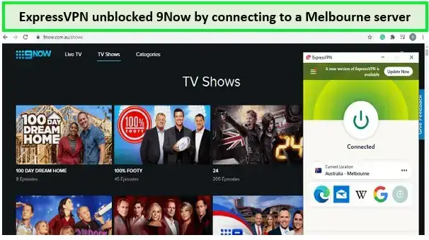 9now in uk with expressvpn