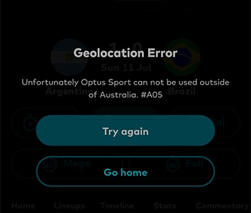 Optus sport geo restriction error in canada