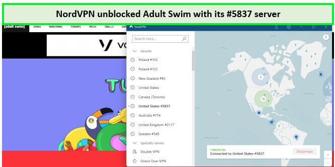 Watch adult swim in uk with nordvpn