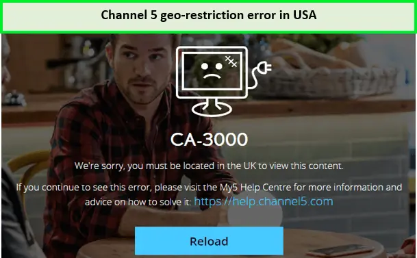Channel 5 in usa geo-restriction error