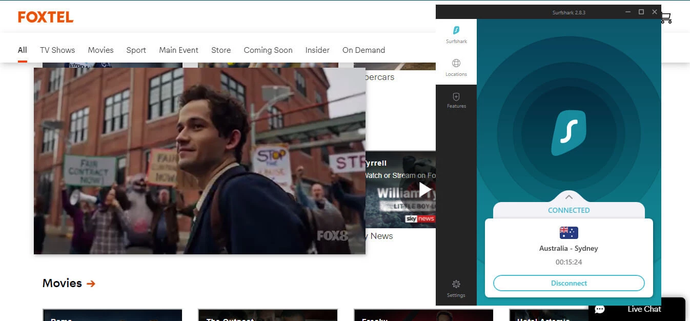 Foxtel go in usa surfshark
