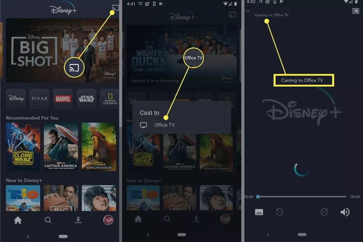 Connect disney plus to chromecast on your device