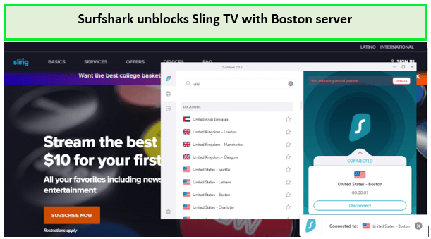 Sling tv in canada with surfshark