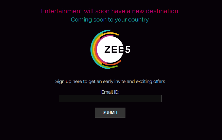 Zee5 outside india error