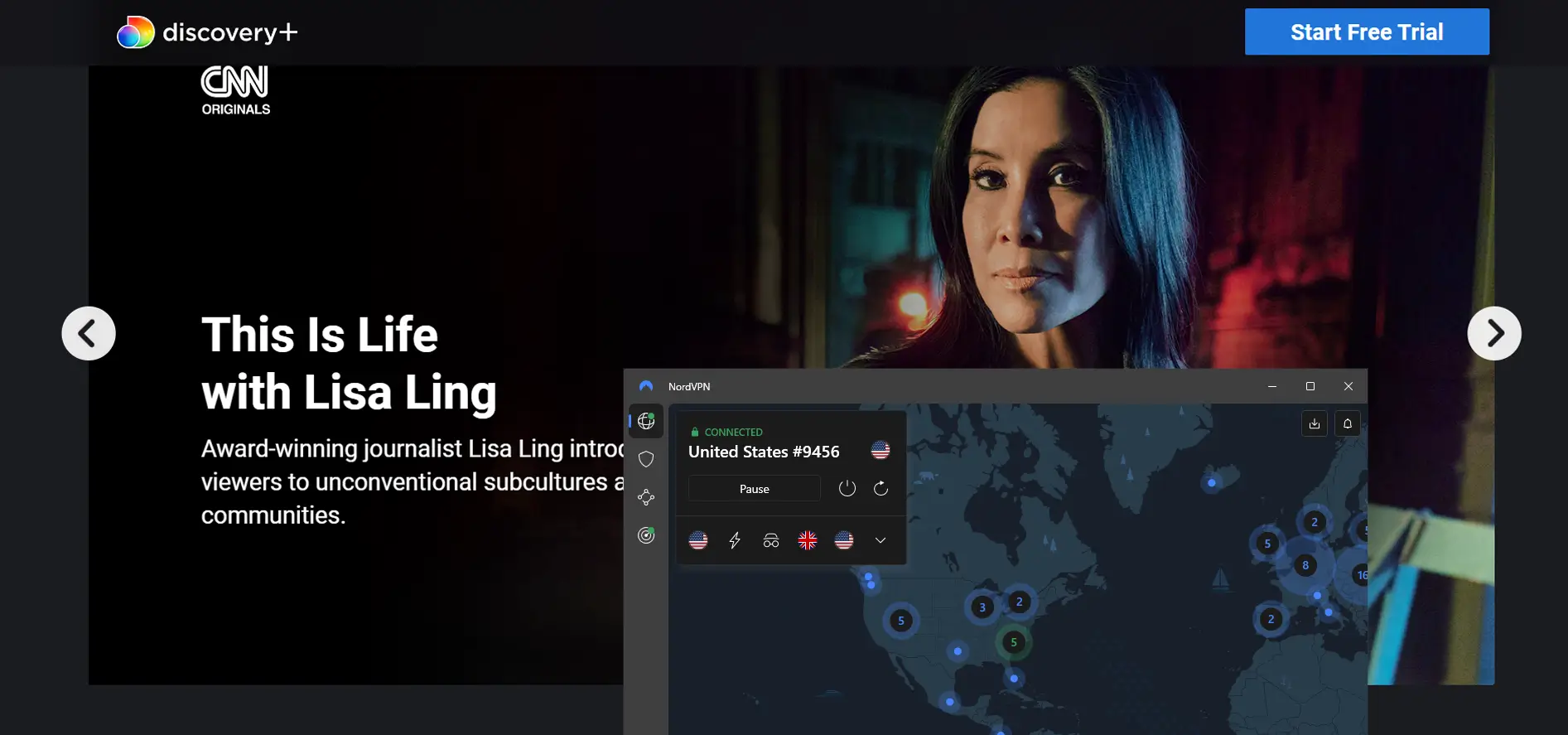 Discovery plus in south africa with nordvpn
