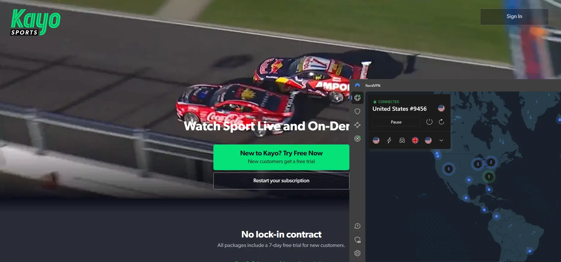 Kayo sports in brazil with nordvpn