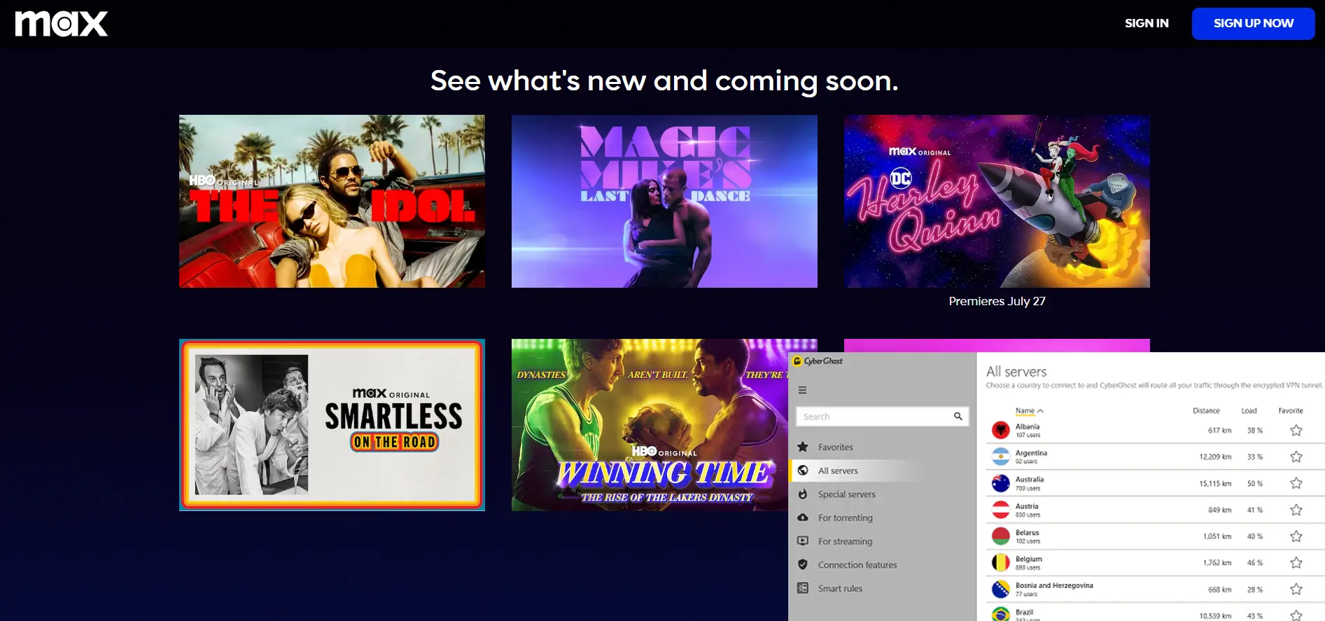 Hbo max in italy with cyberghost